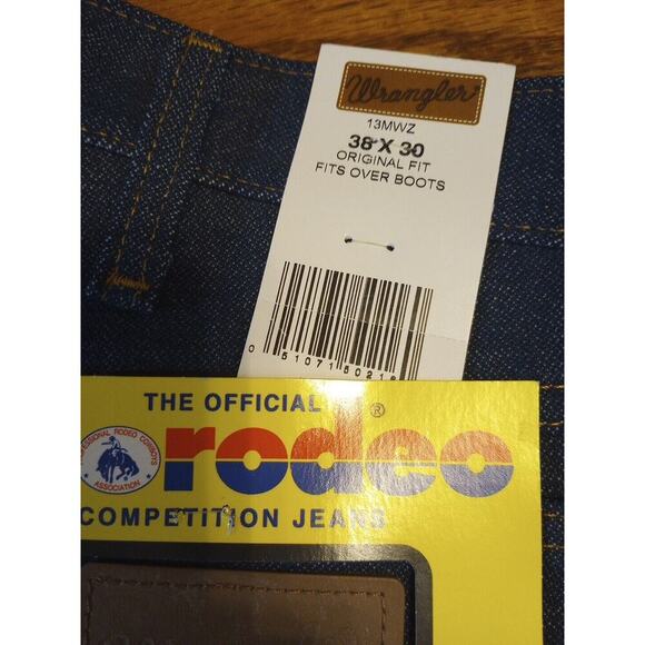 WRANGLER Men's Pro Rodeo Cowboy Cut Competition Jeans 38x30 Blue NEW Heavyweight - Picture 5 of 7
